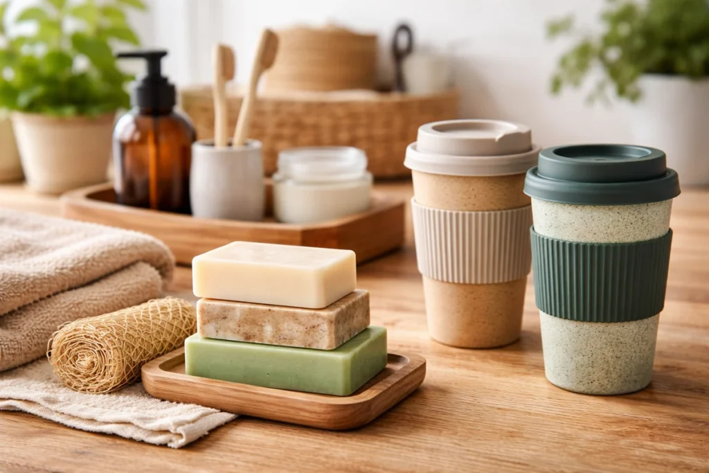 Bar Soap and Reusable Coffee Cups
