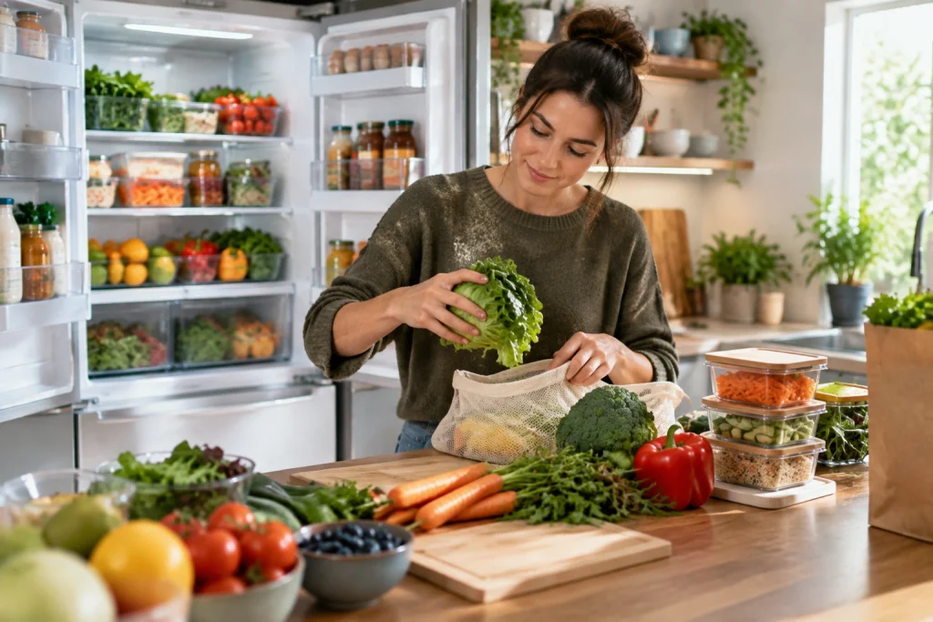 Checking existing produces before planning the next grocery visit