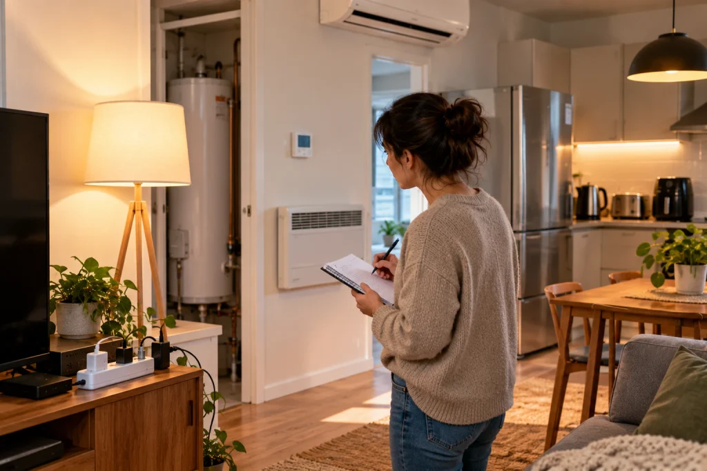 Checking heater during energy audit